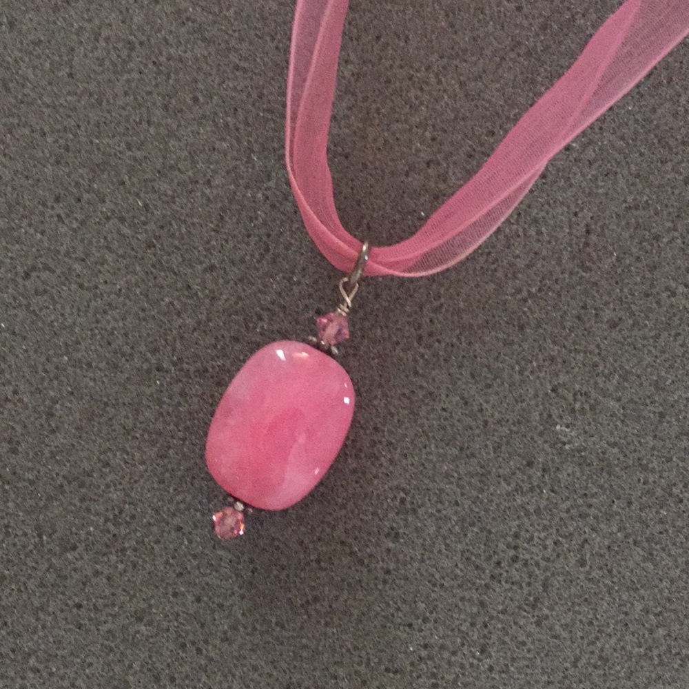 Pink Ribbon Necklace